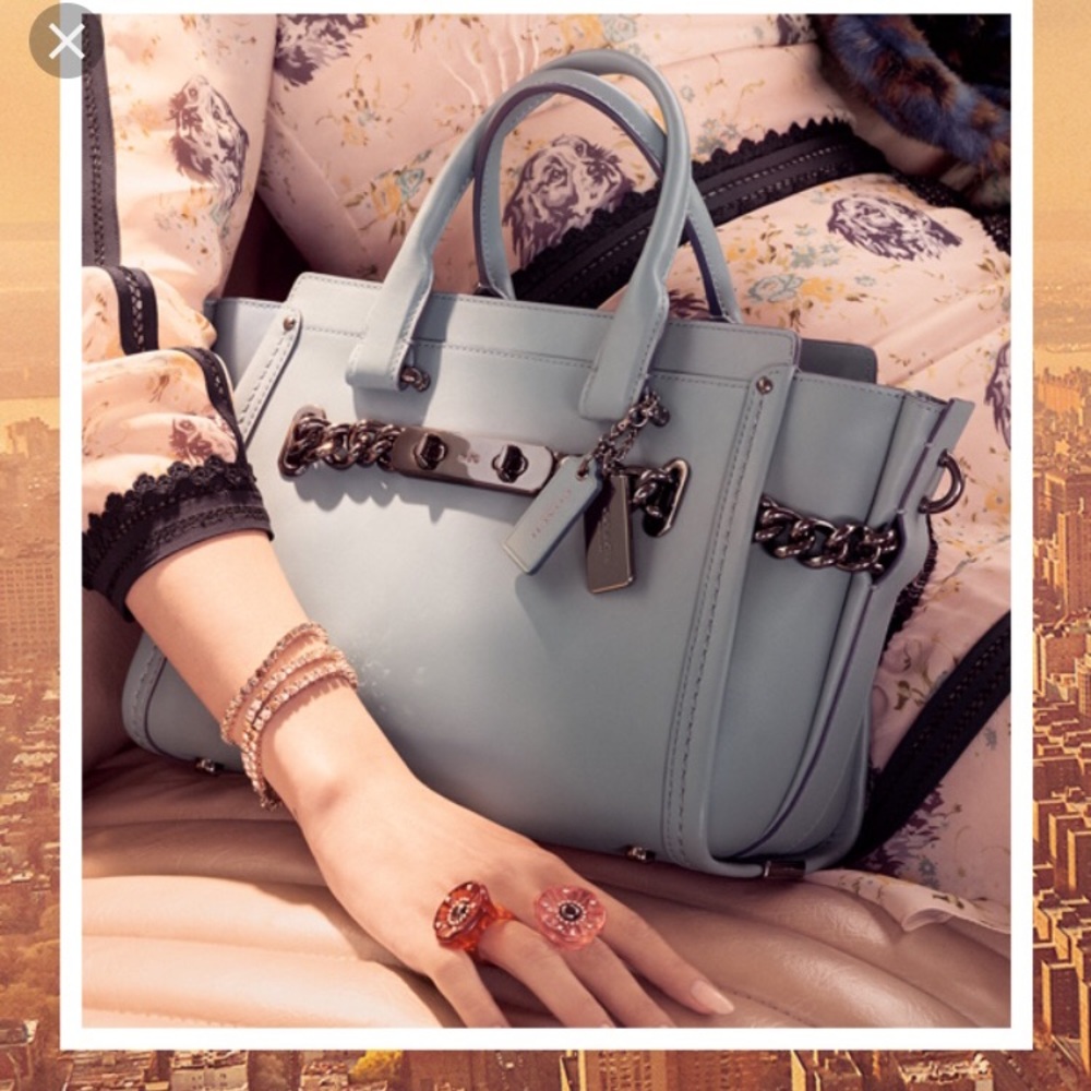 NEW GENUINE COACH SWAGGER BAG BLUE